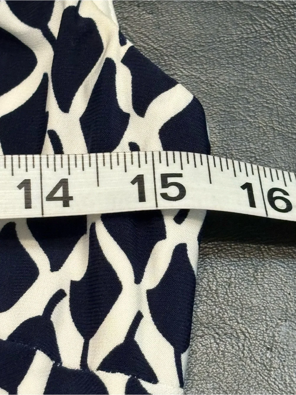 Ralph Lauren Navy and White Geometric Midi Sheath Dress